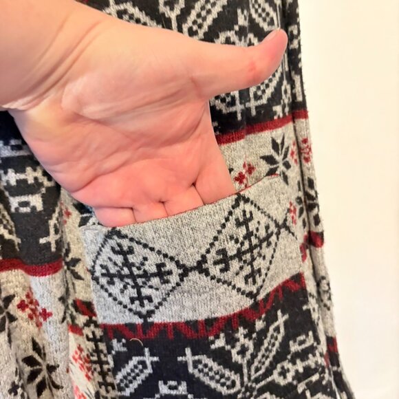 Levi’s Nordic Fair Isle Snowflake Womens Small Shawl Collar Sweater Cardigan - Picture 9 of 12